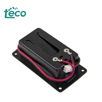 Black 9V Battery Case with 2-Pin Plug, Spring Bracket, and Cable for Guitar Pickup