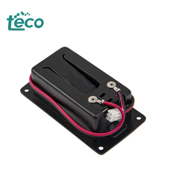 Black 9V Battery Case with 2-Pin Plug, Spring Bracket, and Cable for Guitar Pickup