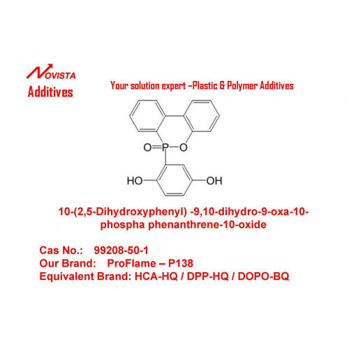 DOPO-HQ ODOPB HCA-HQ DPP-HQ 10- (2,5-Di-hidroxifenil) -9,10-di-hidro-9-oxa-10-fosfato fenantreno-10-óxido retardador de fogo epoxi