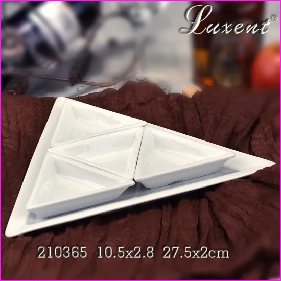 Triangular porcelain dinner plate shallow plate dish plate for hotel