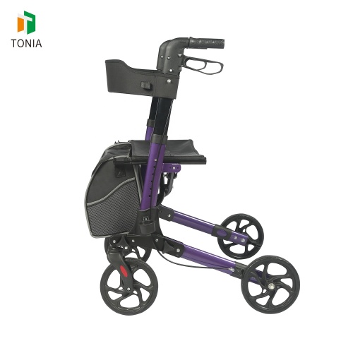 China Hot Sale Aluminum Folding Rollator with Seat Manufactory