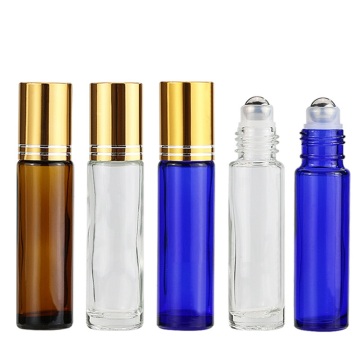 Lege barnsteen transparant glazen parfum Essentiële olierollerbalfles - 10 ml