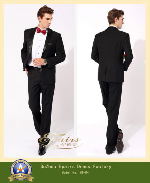 New Arrival Black Wedding Suits Pictures (Jacket+Pants+Tie+Vest) (MS-04)