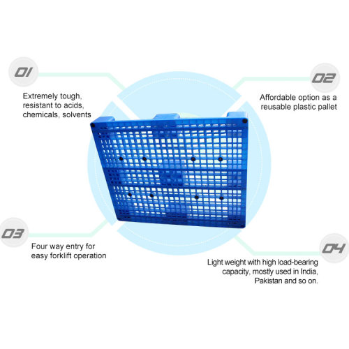 Heavy duty durable single face hdpe plastic pallet