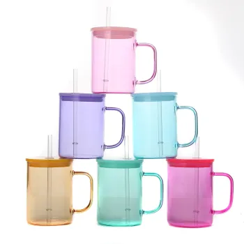 Customizable Coffee Mugs with Handle: 17oz Glass Mug for Sublimation Printing