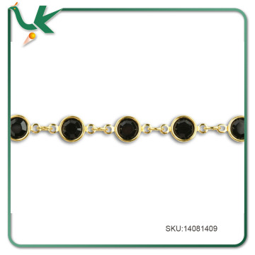 gold plated jet cuplink chain