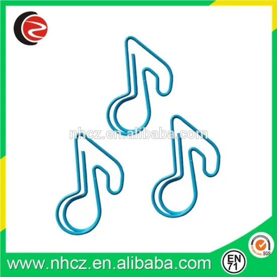 Music shaped paper clips