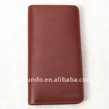 Top grade men leather long clutch wallet