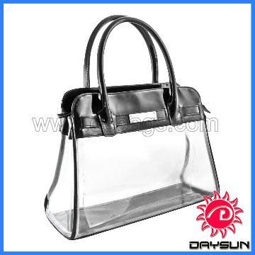 Zip closed fashion and function Clear PVC Handbag