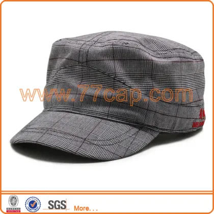 good quality military hat with Scottish fabric