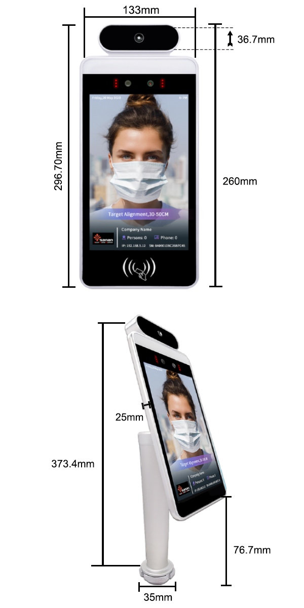 Face Recognition Thermometer Dimension