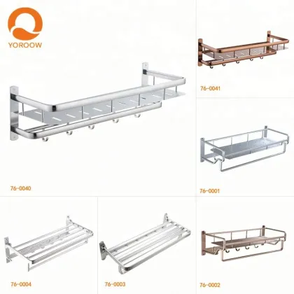 Customized Space Aluminum Rose Gold Bathroom Towel Rack