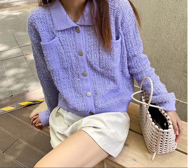 multi-color knitted cardigan