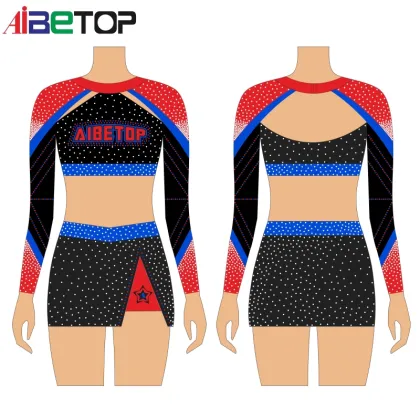 Custom White and Blue Cheer Uniform Set