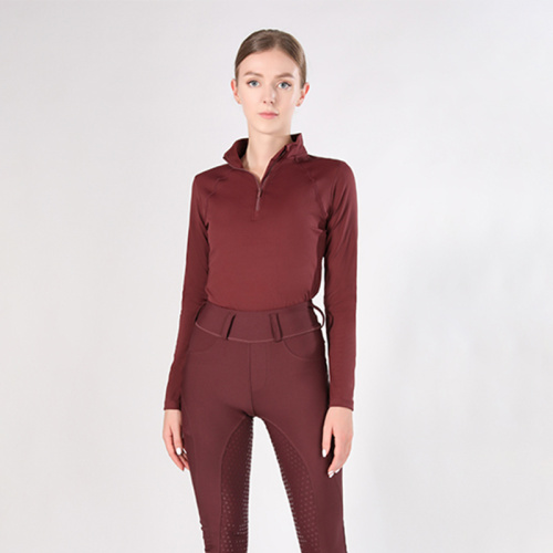 Wine Red women Long Sleeve Equestrian Clothing