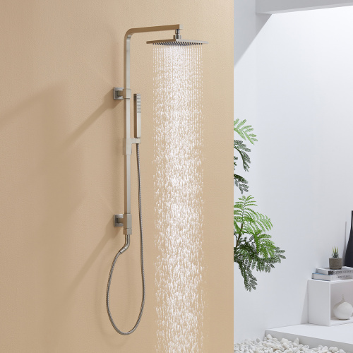 Set di doccia da design anti-groviglio in nichel spazzolato