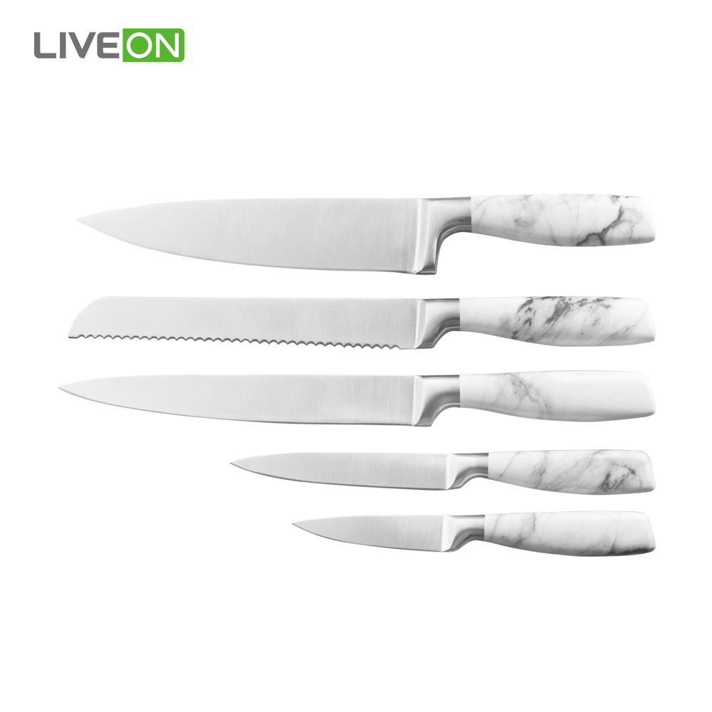 Professional Chef Stainless Steel Knife Set with Block