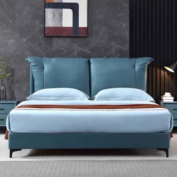 Cama de cuero de estilo nórdico