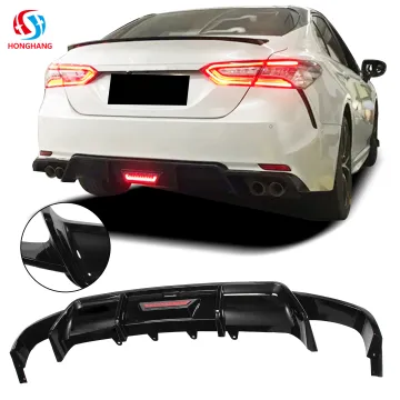 Carbon Fiber LED Rear Diffuser Bumper Lip Splitter for Toyota Camry 2014-2018