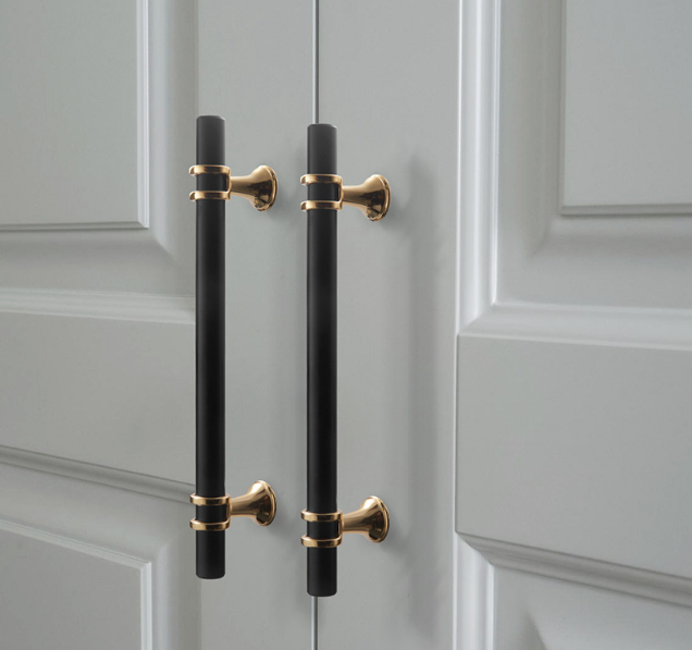 black kitchen cupboard door handles