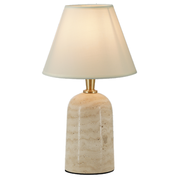 Настольная лампа из травертина из натурального пещерного камня
