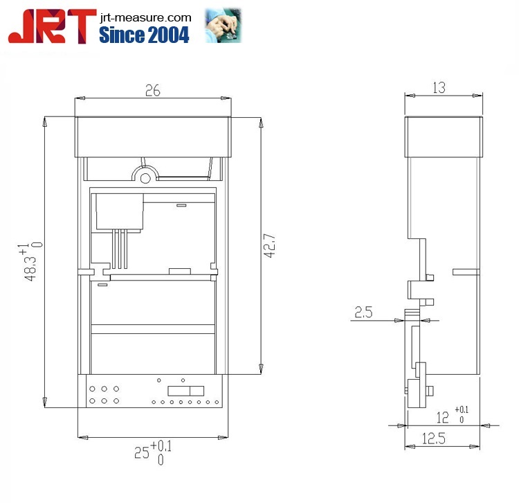 50m Accurate Distance Measuring Sensor Diagram