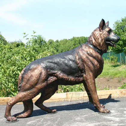 Foundry garden modern casting bronze hound sculpture dogs statues