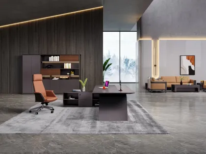 Wood veneer office desk