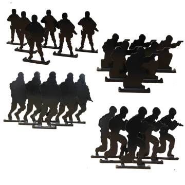 Metallic BB Pellets Steel Shooting Silhouette Targets - 4pcs