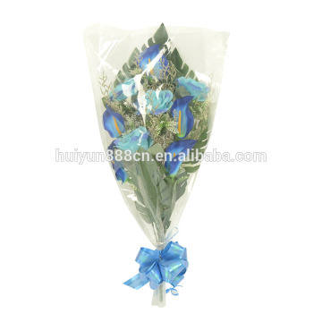 New style festival decor blue glossy silk rose and lily artificial flower