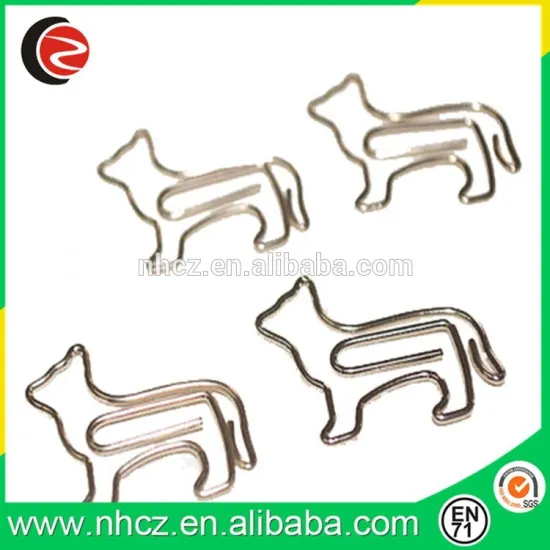 Nickle Short Tail Dog Metal Shaped Paper Clips
