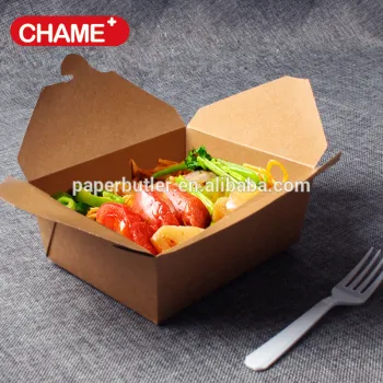 Brown Kraft noodle box / food packaging for catering