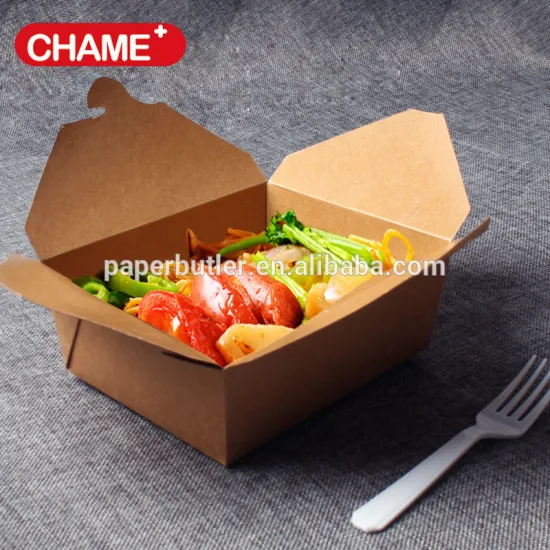 Brown Kraft noodle box / food packaging for catering