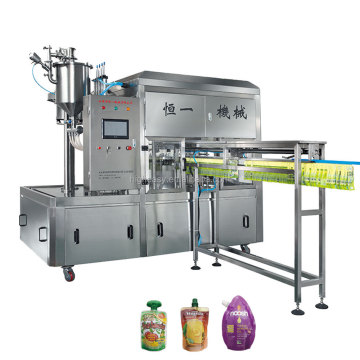 Automatic Spout Pouch Filling and Capping Machine for Mayonnaise, Vinegar, Fruit Juice, and Ketchup