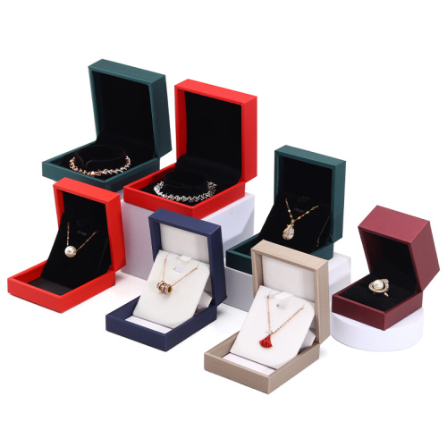 Luxury Leather Ring Necklace Jewelry Packaging Organizer Box