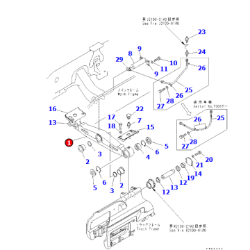 D155AX-5 Bulldozer - Balance Rod 17A-50-12112, Equalizer Bar, Bulldozer Parts