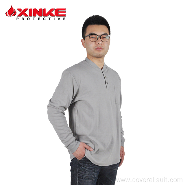 cotton fire retardant knit shirt for work man