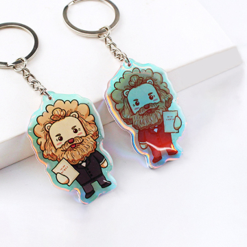 Llavero de publicidad de bricolaje personalizado: resina de goteo acrílico resina epoxi arcoiris dibujos animados de dibujos animados y encanto de llavero