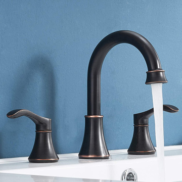 Faucet kamar mandi vintage disikat perunggu wastafel hitam