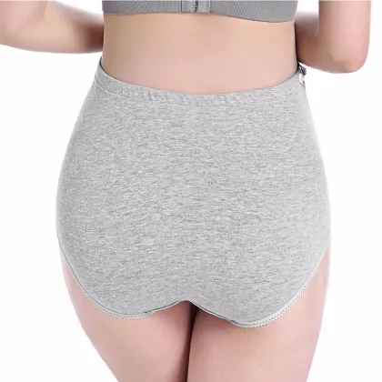 Breathable Cotton High Waist Maternity Panties with Belly Support and Cute Cartoon Pattern