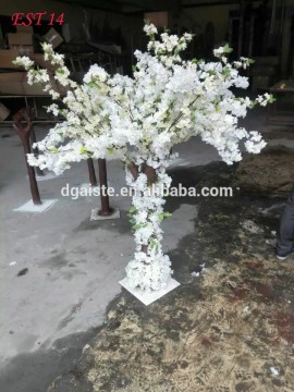 white centerpiece stage backdrop wedding ornament silk artificial cherry blooming tree