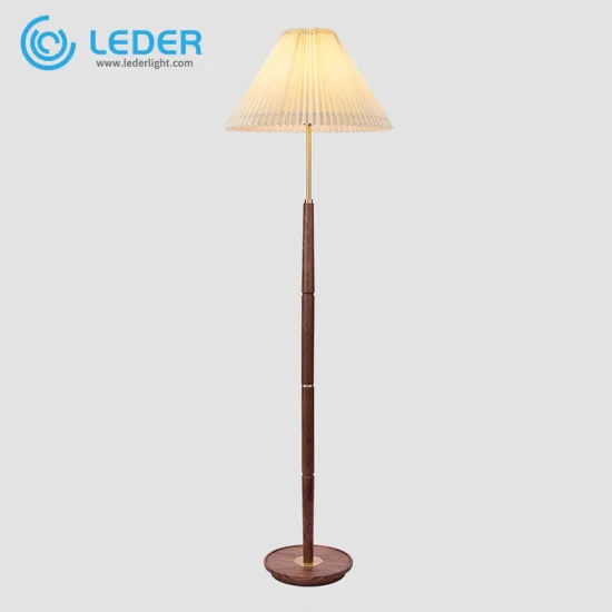 LEDER Decorative Tall Wooden Floor Lamp