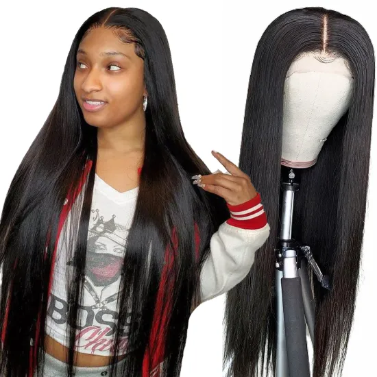 Glueless Pre Plucked 360 Lace Frontal Wigs Vendor, 360 Lace High Ponytail Wig,180 Density Remy Brazilian Straight Wigs For Women