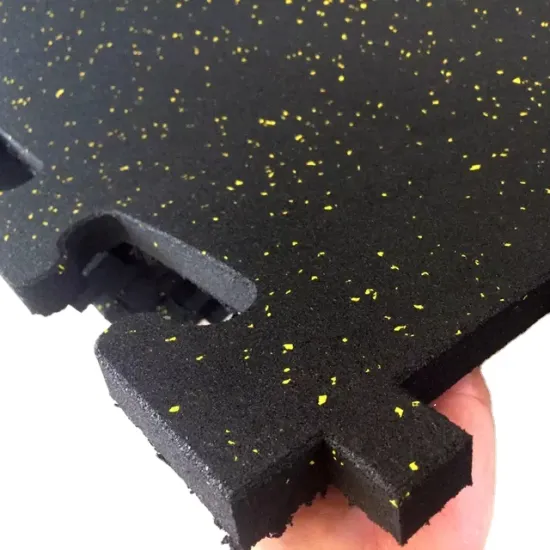 Easy to clean customized wear-resisting non-slip damping interlocking rubber gym flooring