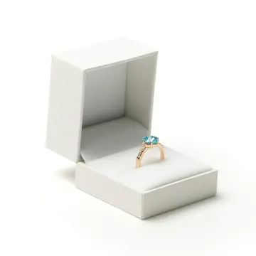 White Jewelry Ring Packaging Box With Velvet