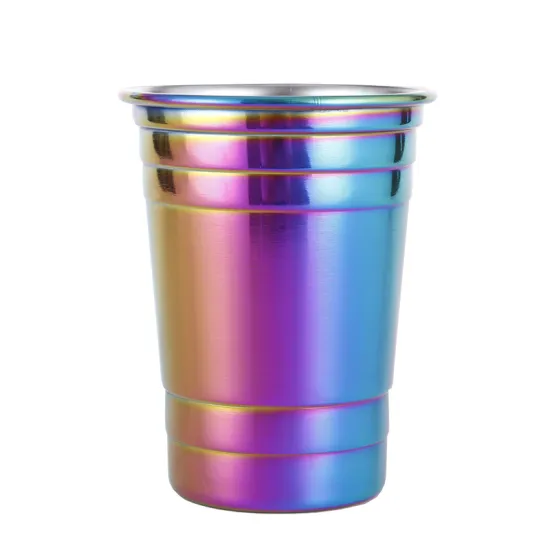 Gradient stainless steel wine glass