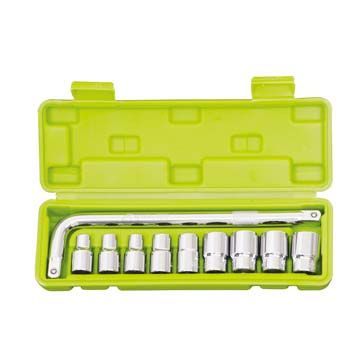 10-piece 1/2" E type drive socket and L wrench set