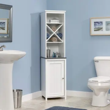 Cupboard Home Tall White Corner Bathroom Storage Cabinets