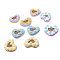 Resin Heart Biscuit Doll House Toys Sweet Food Cookies Miniature for DIY Earring Pendants Jewelry Accessories