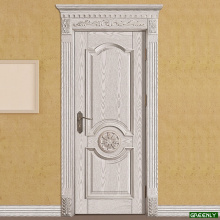 Porta de madeira sólida interior branca para o quarto